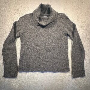 Vintage Y2K Laura Ashley Gray‎ Merino Wool Blend Turtleneck Sweater Womens Small